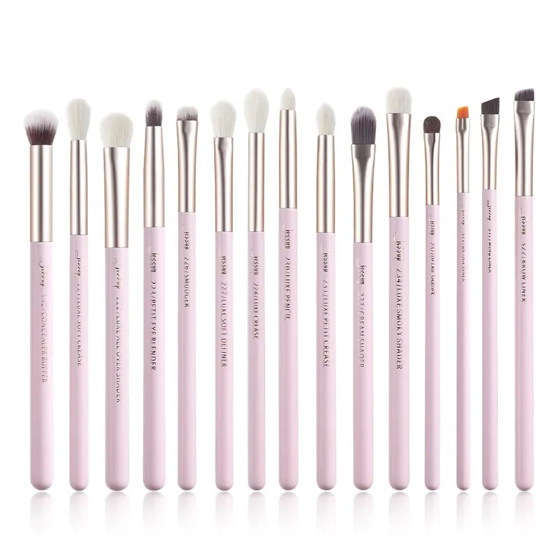 Jessup Makeup Brushes Set 15pcs Make Up Brush Tools Kit Eye Liner Shader Natural-Synthetic Hair Rose Gold/Black T157
