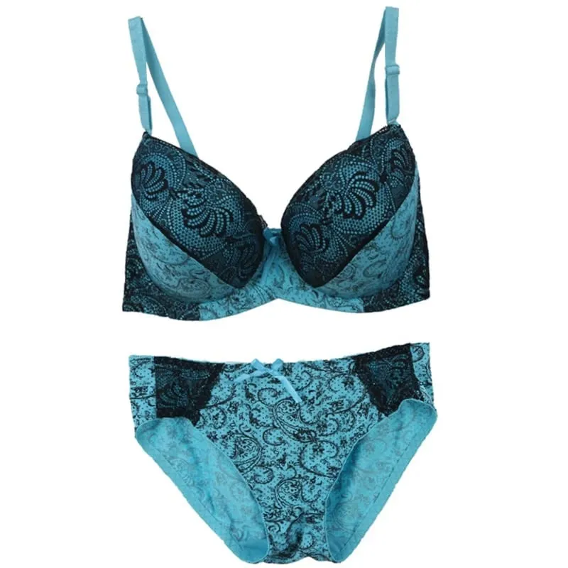 2025 New Brand Sexy High-Quality Push Up Padded Underwire Bow Bras Set Lace Flower Underwear For Womes Large Size Lingerie — image 9