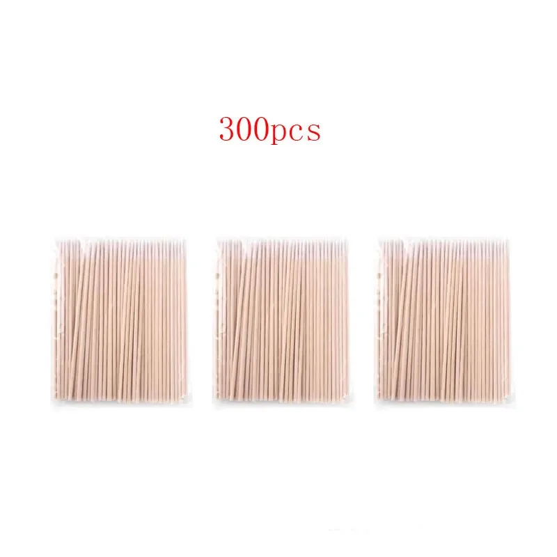 100/300/500pcs Wood Cotton Swab Cosmetics Permanent Makeup Ear Clean Sticks Buds Micro Brushes Eyelash Glue Removing Tool — image 8