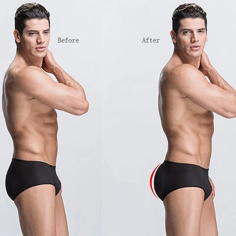 2 pcs Hip Shaper Padded Man Briefs Butt Pad Sexy Men Underwear Sponge Enhancer Underpants Push Up Cup Panties Lifter — image 3