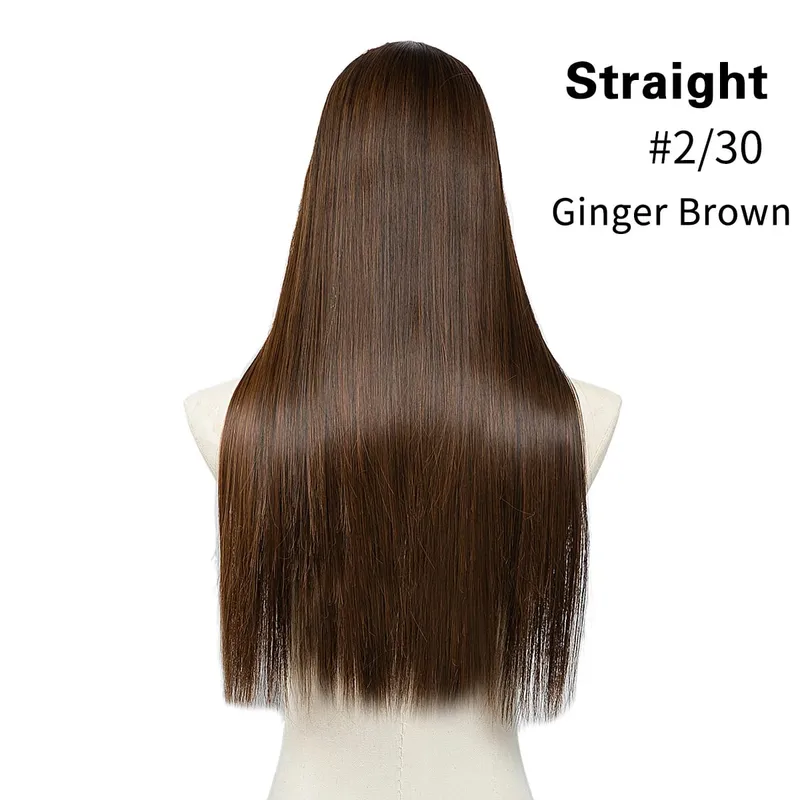 Premium Synthetic Straight U Part Clip in Hair Extension Long Daily Use Clip-on Natural Thick Fake Blonde Hairpieces For Woman — image 16