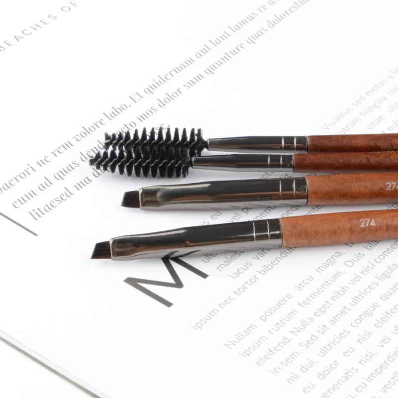1 piece #274 Double ended Angled eyebrow Eyelashes Makeup brush Natural wood Professional Make up brushes cosmetic tools — image 3