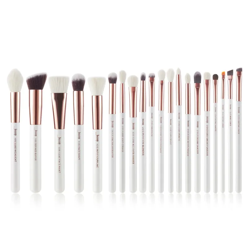 Jessup conjunto de pincéis de maquiagem profissional, 6-25 peças, pincel de maquiagem, base sintética natural, pó iluminador, branco pérola t215 — image 12