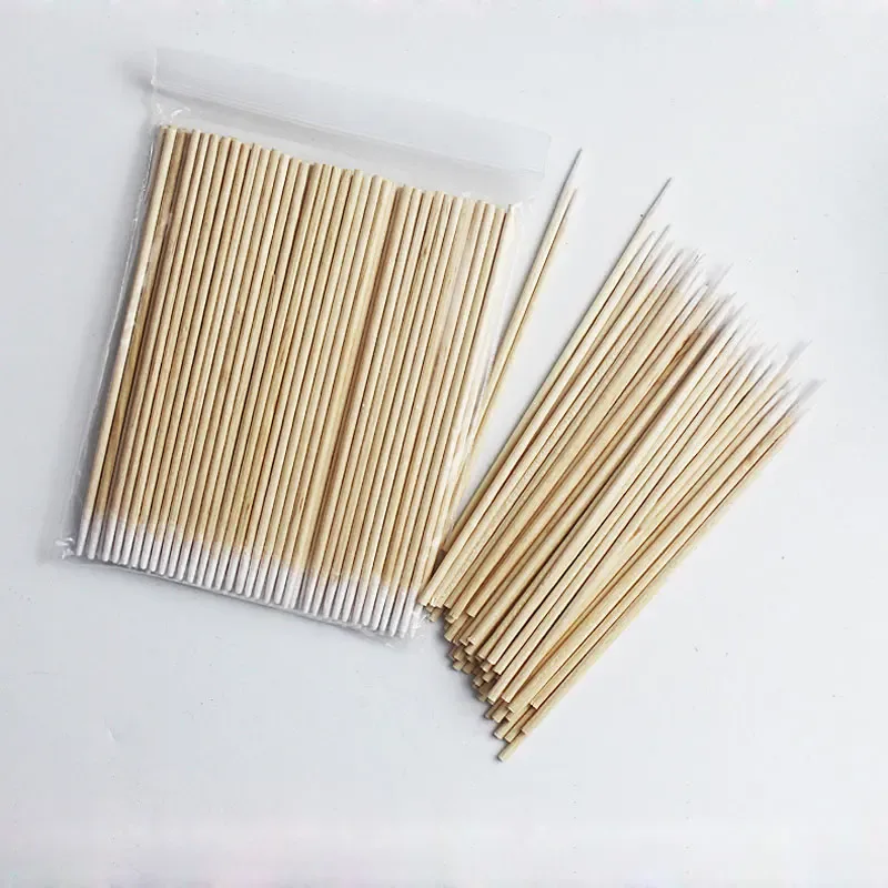 100/300/500pcs Wood Cotton Swab Cosmetics Permanent Makeup Ear Clean Sticks Buds Micro Brushes Eyelash Glue Removing Tool — image 4