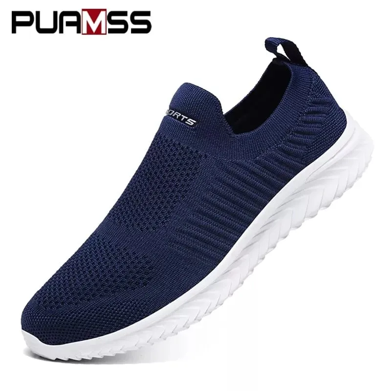 Men Vulcanize Shoes Mesh Men Shoes Lightweight Comfortable Men's Sneakers 2020 Autumn Fashion Slip On Flats Shoes Male Loafers — image 2