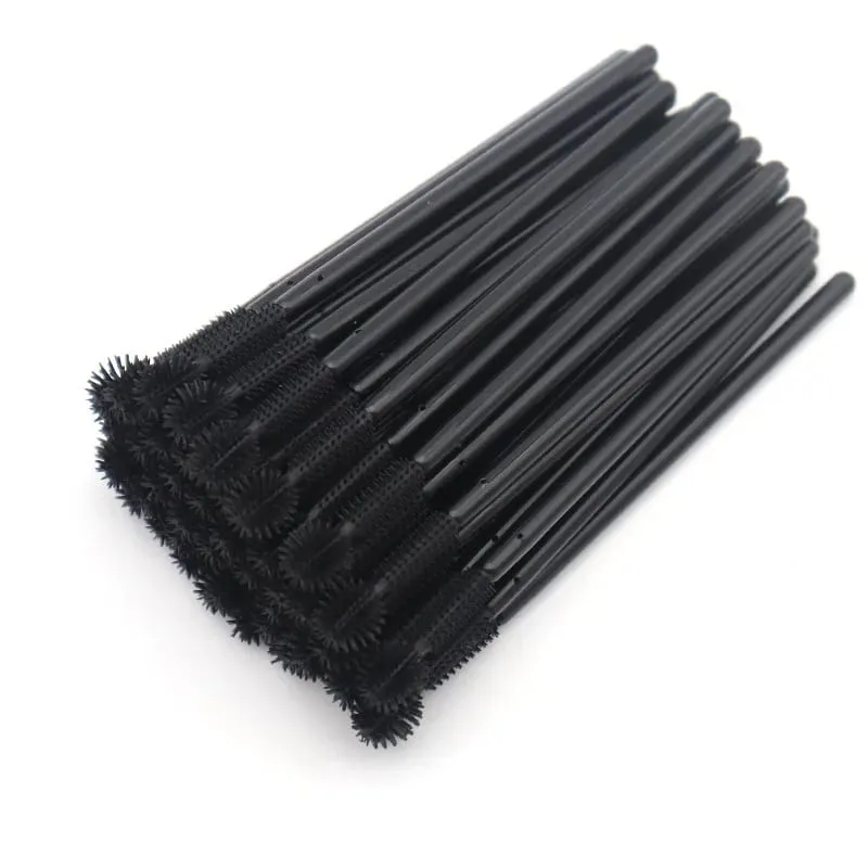 50 Pcs Disposable Silicone Eyelashes Brushes Applicator Eye Lash Mascara Wands Brush Eyelash Extension Women Makeup Tools