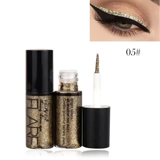 Professional New Shiny Eye Liners Cosmetics for Women Pigment Silver Rose Gold Color Liquid Glitter Eyeliner Cheap Makeup Beauty — image 4