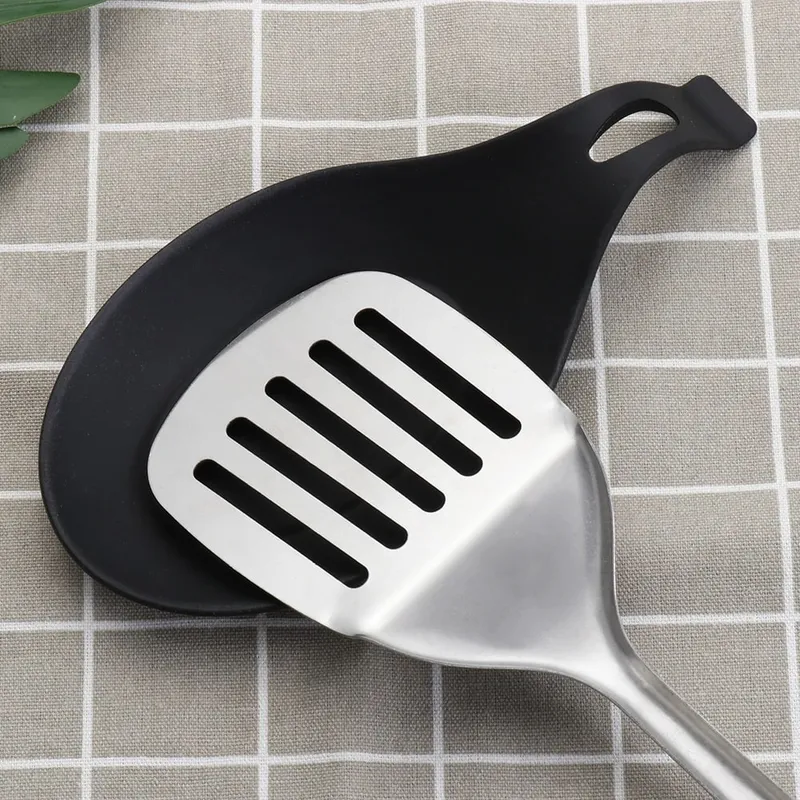 1PC Heat Resistant Silicone Spoon Shelf Chopstick Tray Pot Holder Stove Organizer Utensil Spatula Holder Spoon Pad Kitchen Tool — image 3