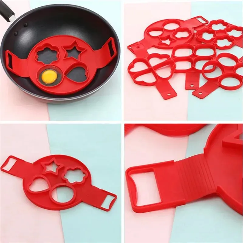 Pancake Egg Ring Maker Nonstick Cooking Tool Round Heart Pancake Maker Egg Cooker Pan Flip Eggs Mold Kitchen Baking Accessories — image 7