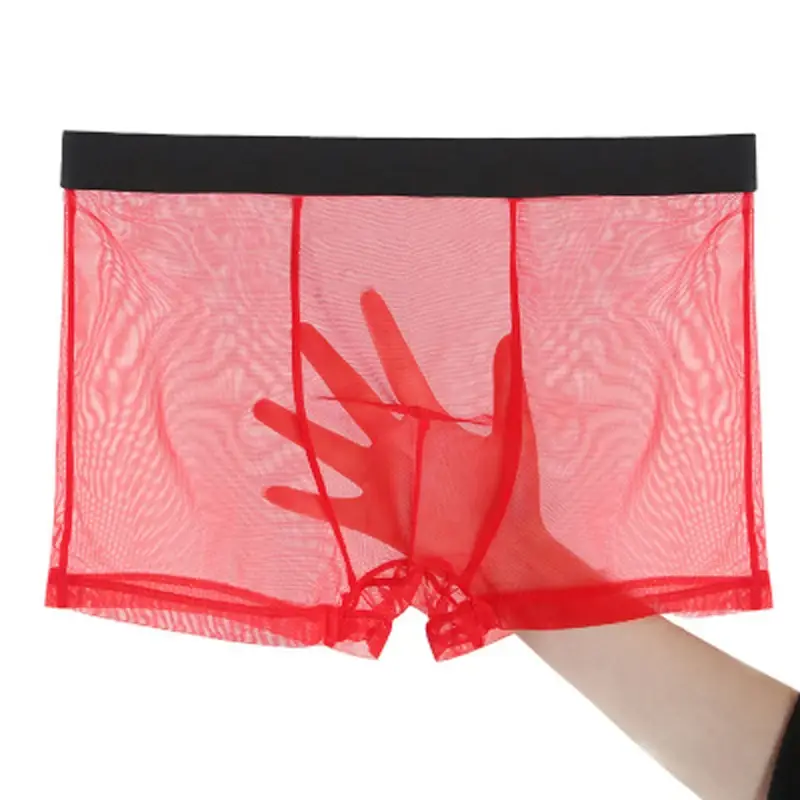 Heren Ondergoed Heren Ultradunne Transparante Boxershorts Mannelijke Mesh Slips Homme Slipje Boxershorts Comfortabele heren Onderbroek — image 3
