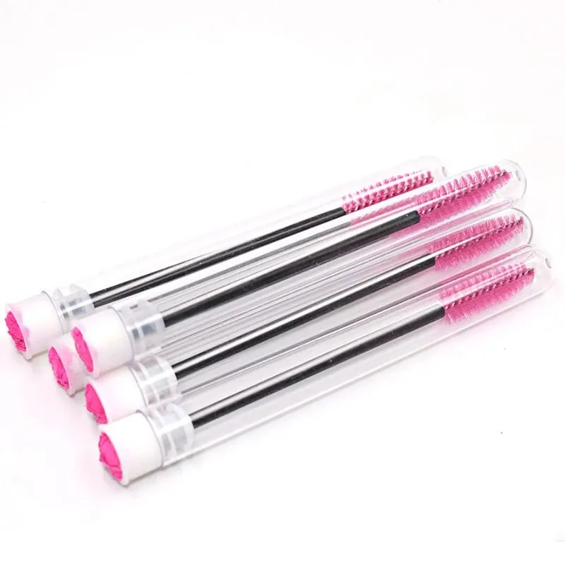 1-10pcs Pink Eyelashes Brushes Reusable Eyebrow Brush for Eyelash Extension Crystal Eyelash Brush Mascara Tube Make Up Hot Sales — image 1