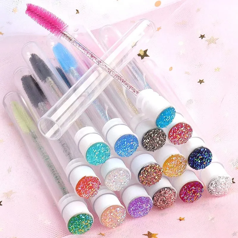 1-10pcs Pink Eyelashes Brushes Reusable Eyebrow Brush for Eyelash Extension Crystal Eyelash Brush Mascara Tube Make Up Hot Sales — image 2