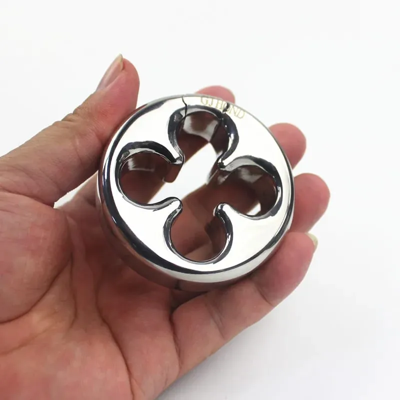 10 Sizes Scrotum Pendant Clover Shaped Stainless Steel Scrotal Bondage Testicular Pendant Penis Pendant Sex Products BB-2-130 — image 2