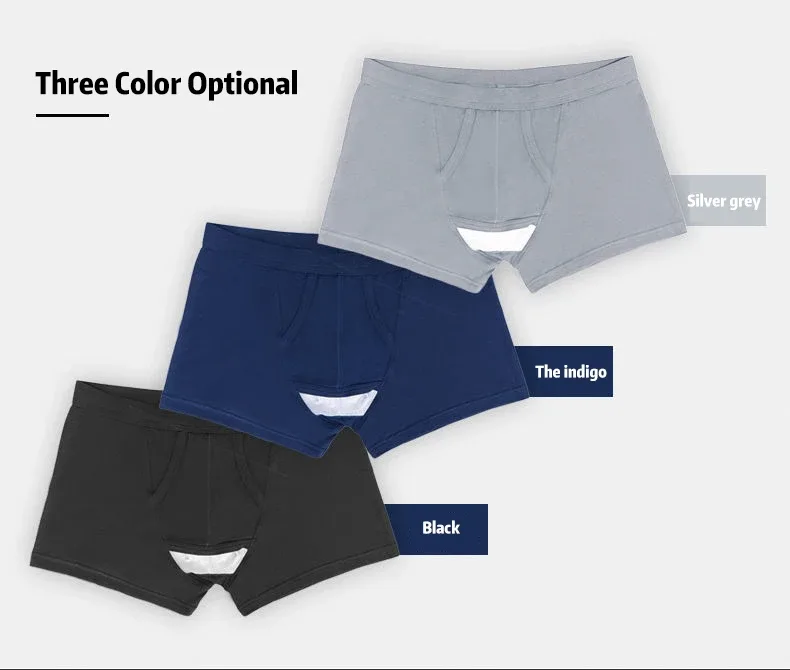 Man Breathable Underwear Penis Pouch Open Hole Boxer Sexy Comfortable Soft Underpants Lingerie Prolong Sex Time Improve Briefs