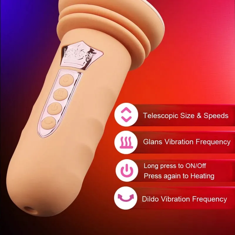 Auto Rotation Telescopic Penis Dildo Holder Sex Machine Masturbation Suction Cup Vibrator Female Masturbator Sex Toys for Women — image 5