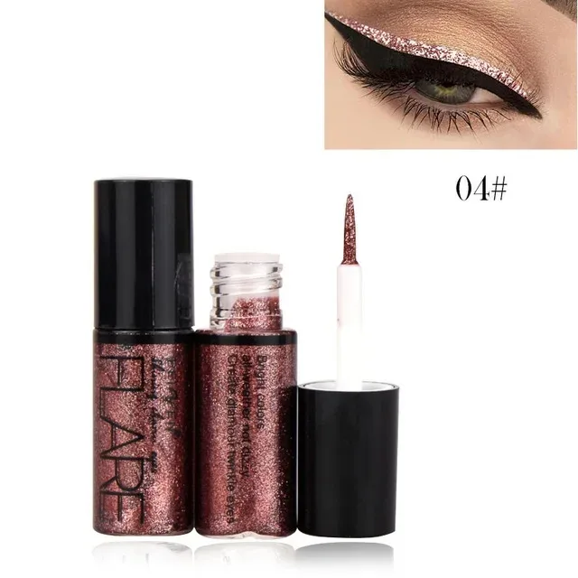 Professional New Shiny Eye Liners Cosmetics for Women Pigment Silver Rose Gold Color Liquid Glitter Eyeliner Cheap Makeup Beauty — image 3