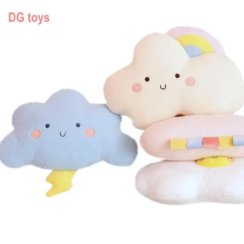 Cute Emotion Face Weather Pillow Stuffed Plush Thunder Dark Clouds Rainbow White Cloud Cushion Baby Bed Room Decor Home Decor — image 2