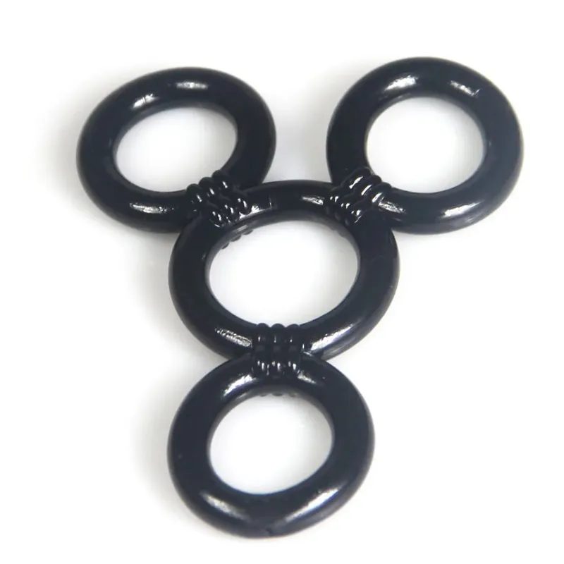 4 Ring/Set Silicone Cock Ring Delay Ejaculation Penis Lasting Erection Dildo Rings Adult Products Male Sex Toys for Man — image 4