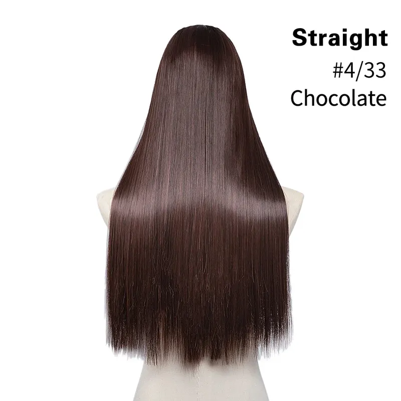 Premium Synthetic Straight U Part Clip in Hair Extension Long Daily Use Clip-on Natural Thick Fake Blonde Hairpieces For Woman — image 17