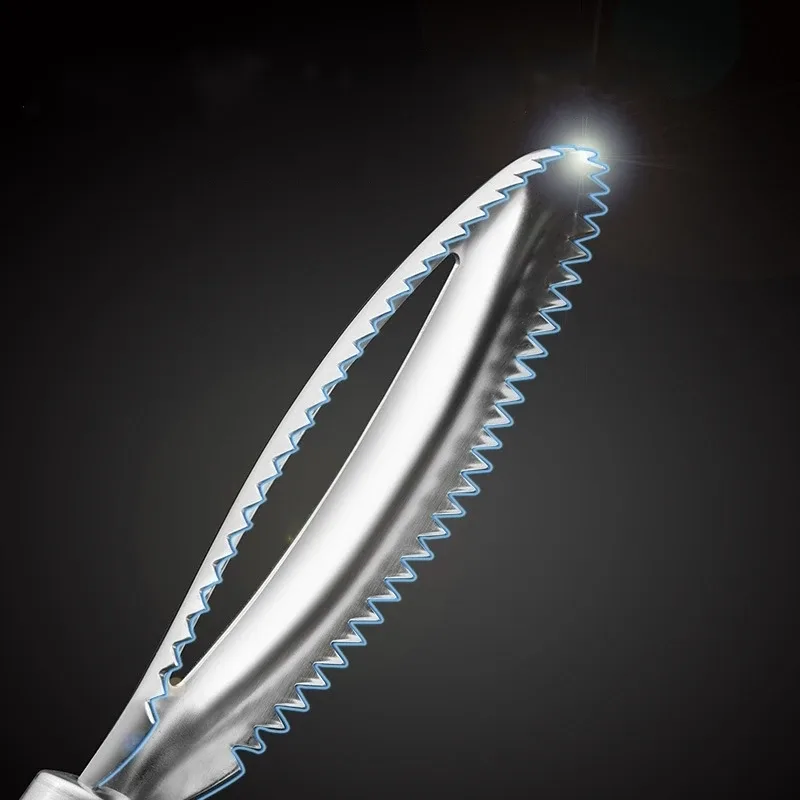 Fish Scales Scraping Graters Stainles Fast cleaner Remove skin brush Cleaning Peeler Scraper bone scaler Tongs tweezers tool — image 2