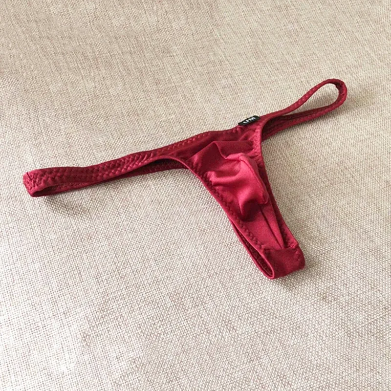 Sexy U-Convex Pouch Men's Thongs Elastic Tight Fitting G-String Briefs Low Waist T-Back Pants Small Underpants Male Underwears — image 2