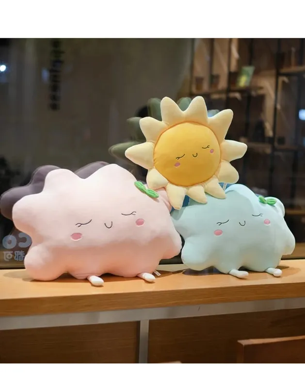 Cute Sun Cloud Plush Pillow Stuffed Soft Creative Plush Sun Cloud Toy Car Pillow Home Decor Kids Toys — image 9