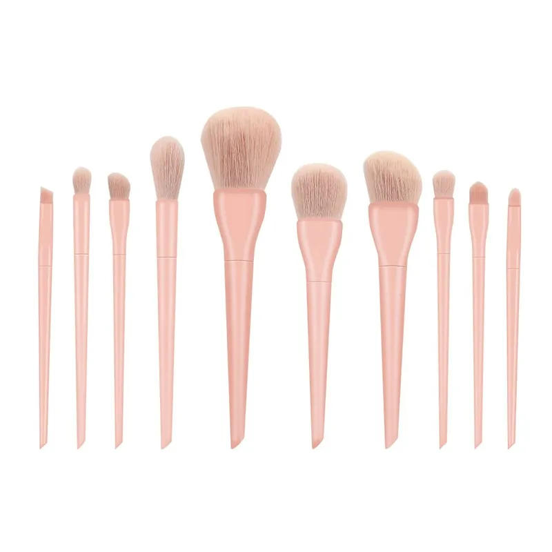 Makeup brushes set 10pcs Orange/Pink/Blue/Green Eyeshadow Eyeliner Make up brush Natural hair Foundation Powder Blusher