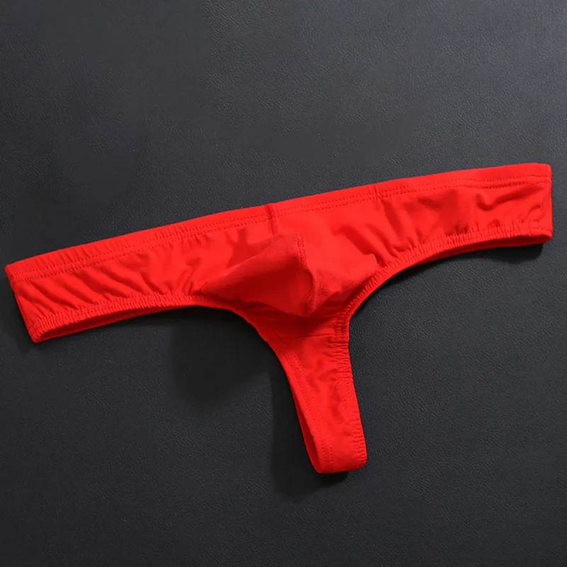 Men Sexy Underwear Cotton Thong Underpants Male Intimates Clothes Low Rise Stretch G-String T-Back Briefs Solid Color Breathable