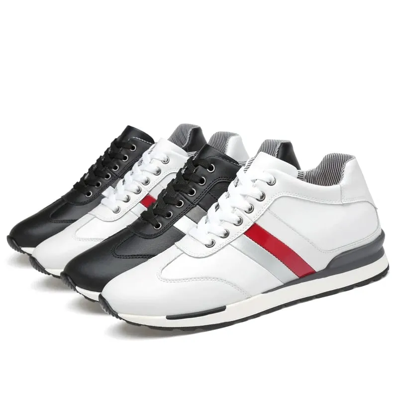 Elevator Shoes Men Sneakers Height Shoes Men Increase Shoes Increase 8CM Leather Lift Sports Leather Shoes Tall Shoes — image 6