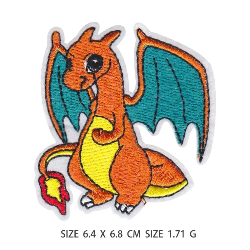 30 Style Cloth Patch Pikachu Charizard Clothes Stickers Sew on Embroidery Patches Applique Iron on Clothing Cartoon DIY Garment — image 5