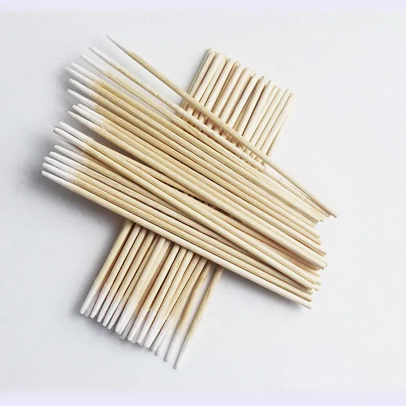100/300/500pcs Wood Cotton Swab Cosmetics Permanent Makeup Ear Clean Sticks Buds Micro Brushes Eyelash Glue Removing Tool — image 3