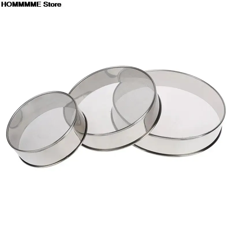 Professional Kitchen Fine Mesh Flour Sifter Round Stainless Steel Flour Sieve Strainer Sifters Best for Kitchen Baking Tea