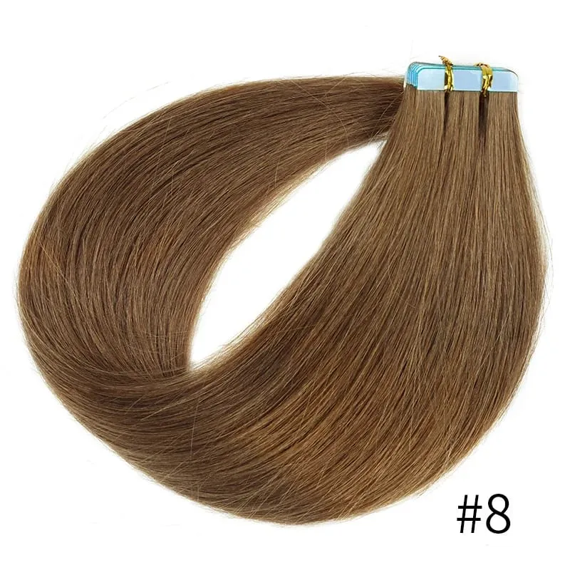 Doreen Machine Remy Ginger Tape In Human Hair Extensions 16 to 24 Inch 50g/set PU Seamless Skin Weft 350# Cooper Red Hair Weaves