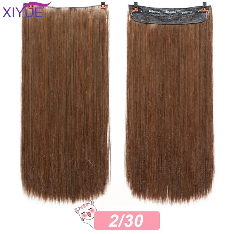 5 Clips Synthetic Hair Long Straight Clip In Hair Extensions False Hair Black Hair Pieces for Women — image 9