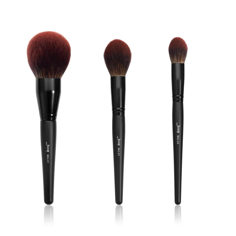 Jessup Makeup Brushes set 3-21pcs Premium Synthetic Big Powder Brush Foundation Concealer Eyeshadow Eyeliner Spoolie Wooden T271