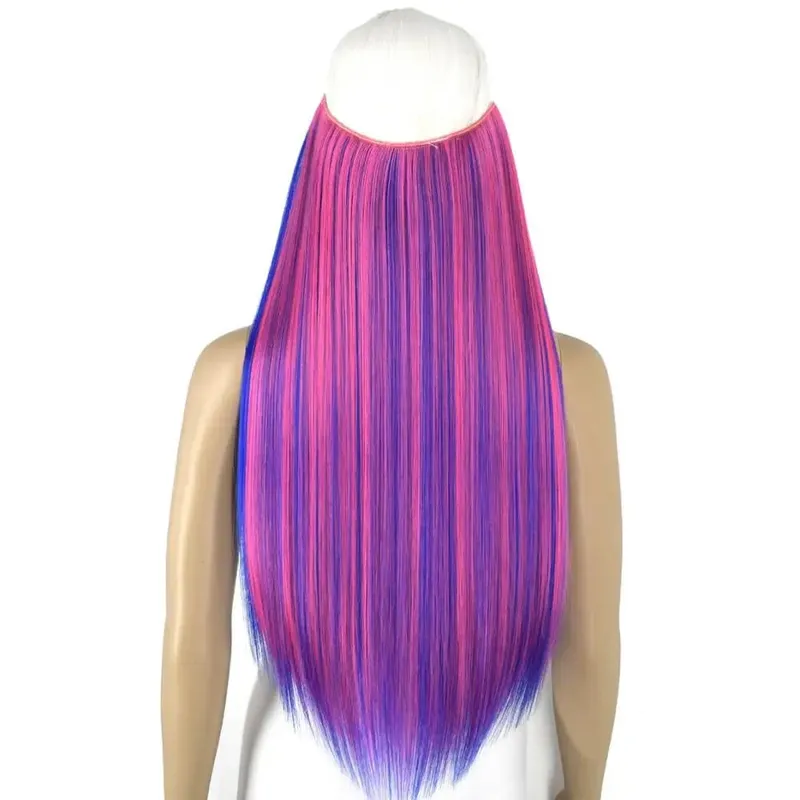 Heat Resistant Synthetic Fiber 140gr Silky Straight 4 clips on V shaped clip in hair Extensions VC006 — image 3