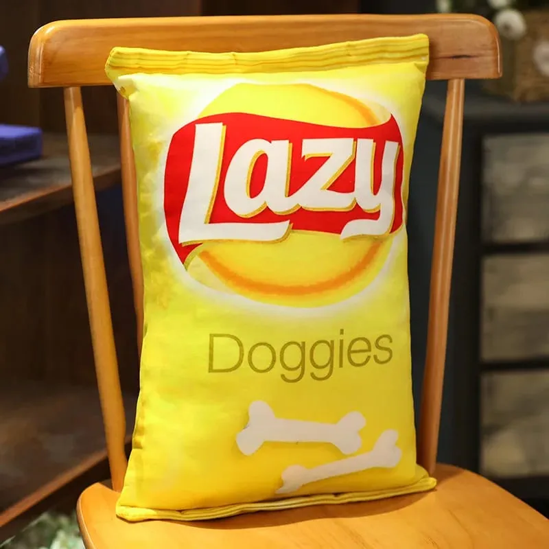 Creative Lifelike Snacks Plush Pillow Simulation Cat Dog Food Potato Chips Cookie Lifelike Food Snack Cushion Plushie Props Gift — image 5