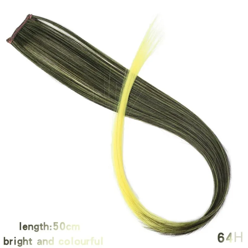Lupu Synthetic Long Straight Rainbow Highlight Colored Hair Extensions Clip In Fake Hair Pieces For Women Heat Resistant — image 39