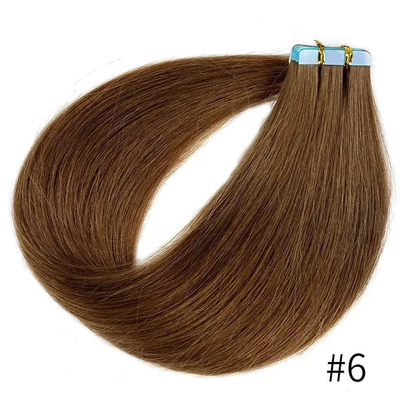 Doreen Machine Remy Ginger Tape In Human Hair Extensions 16 to 24 Inch 50g/set PU Seamless Skin Weft 350# Cooper Red Hair Weaves