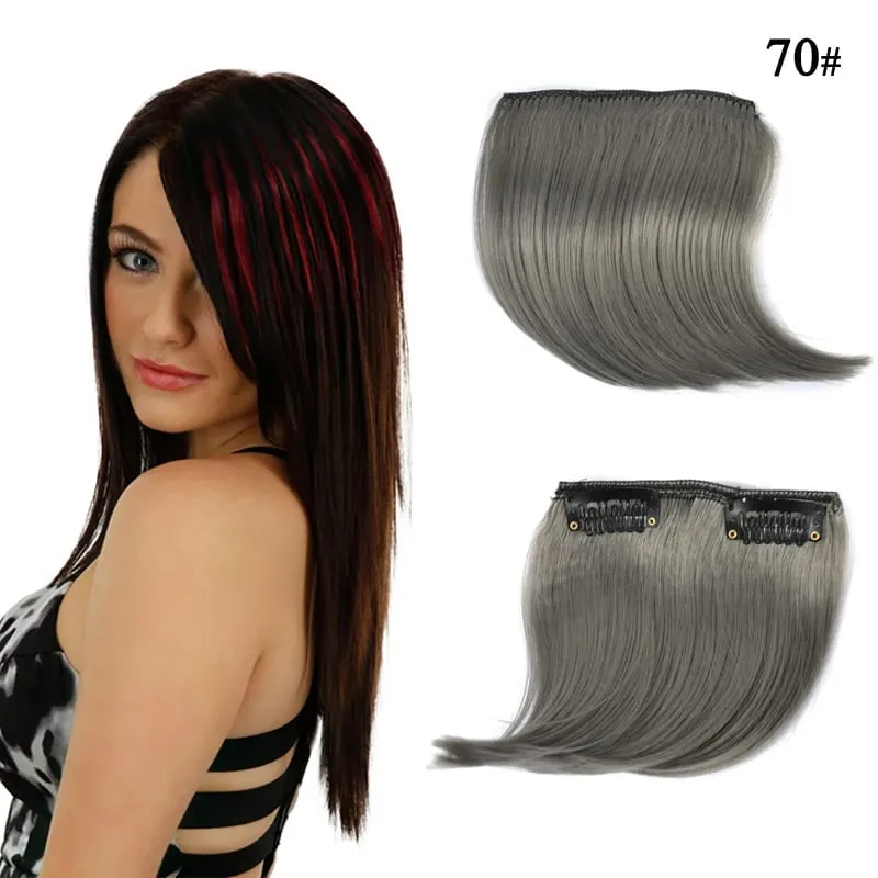 Synthetic Small Hair Bangs Extension Invisible Clip In Colorful Fringe For Cosplay Hair Accessories Heat Resistant Hairpieces