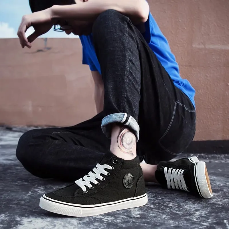Classic Men Canvas Shoes Spring Autumn Fashion Solid Color Men Vulcanized Shoes Lace-up White Casual Shoes Men Sneakers — image 4