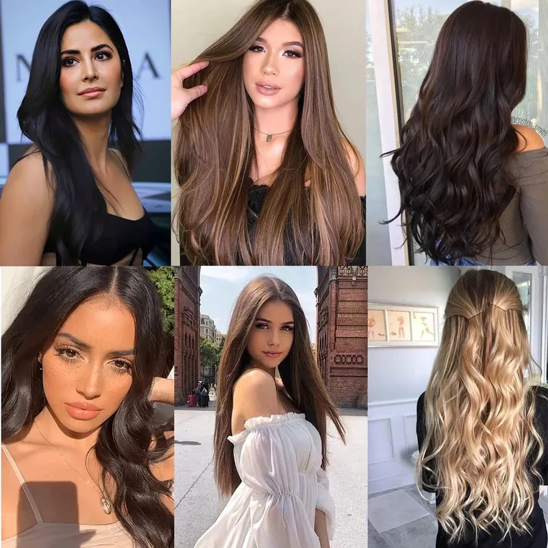 Hairstar 24' Long Straight Curly One Piece 5 Clips Clip-In Hair Extensions Synthetic Hairpieces for Woman — image 6