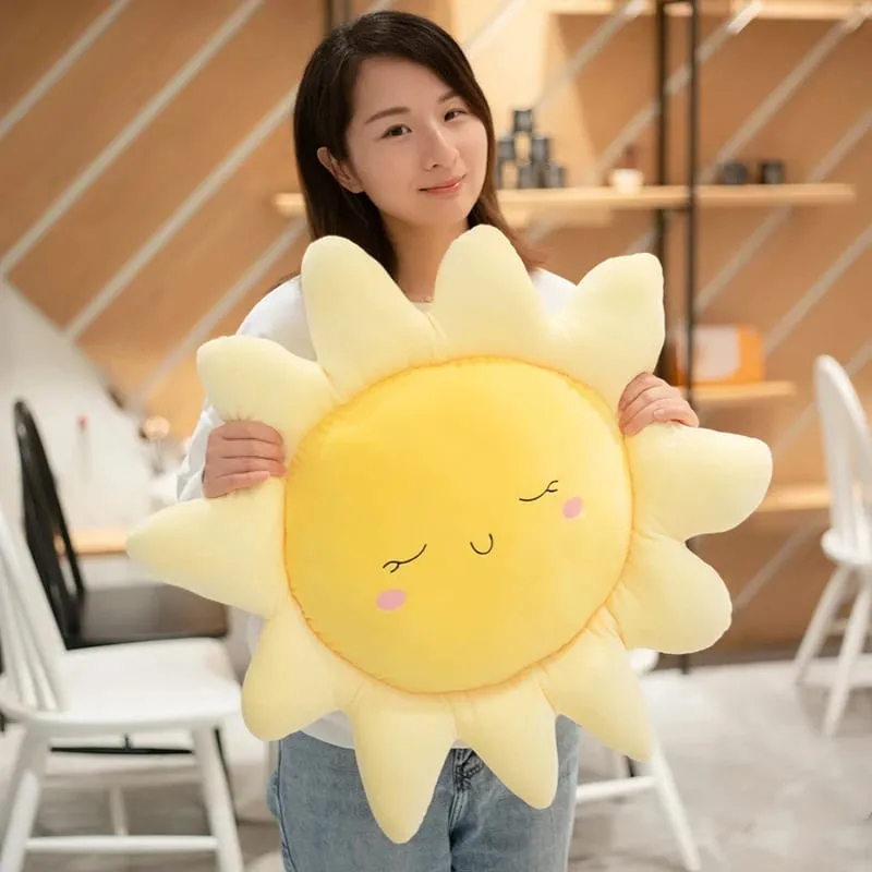 Cute Sun Cloud Plush Pillow Stuffed Soft Creative Plush Sun Cloud Toy Car Pillow Home Decor Kids Toys — image 7