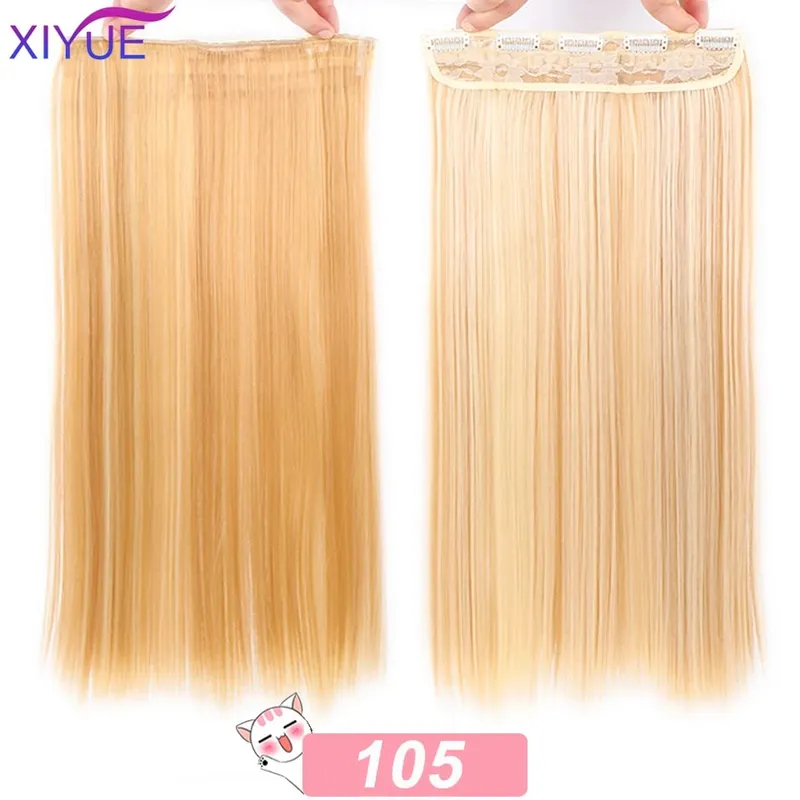 5 Clips Synthetic Hair Long Straight Clip In Hair Extensions False Hair Black Hair Pieces for Women — image 12