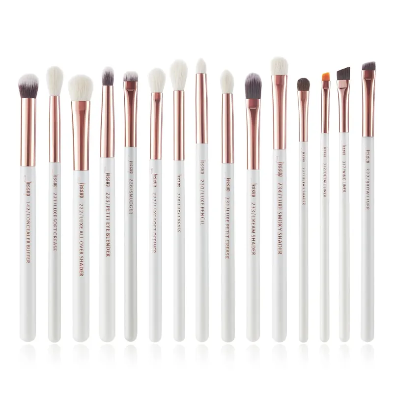 Jessup conjunto de pincéis de maquiagem profissional, 6-25 peças, pincel de maquiagem, base sintética natural, pó iluminador, branco pérola t215 — image 11