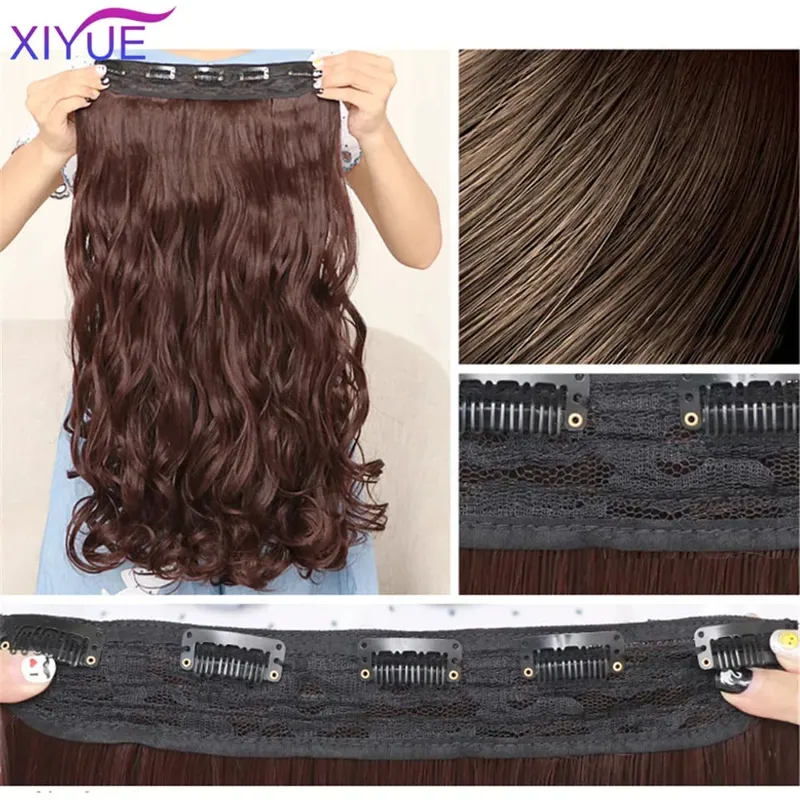 5 Clips Synthetic Hair Long Straight Clip In Hair Extensions False Hair Black Hair Pieces for Women — image 6