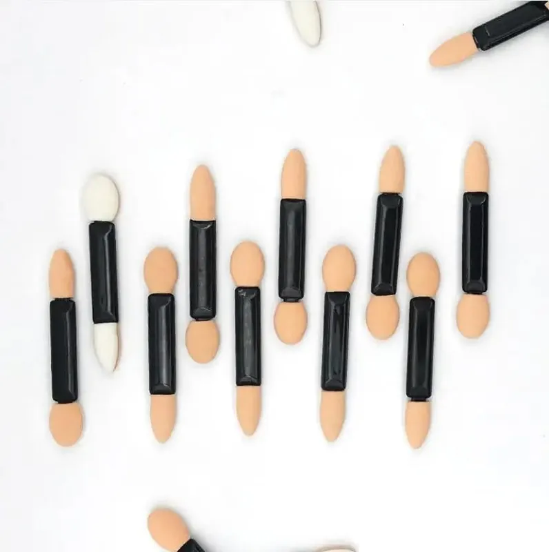 12PCS Eyeshadow Applicator Pro Sponge Double Ended Make Up Supplies Portable Eye Shadow Brushes Nail Mirror Powder Brush — image 4