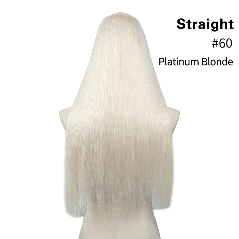 Premium Synthetic Straight U Part Clip in Hair Extension Long Daily Use Clip-on Natural Thick Fake Blonde Hairpieces For Woman — image 19