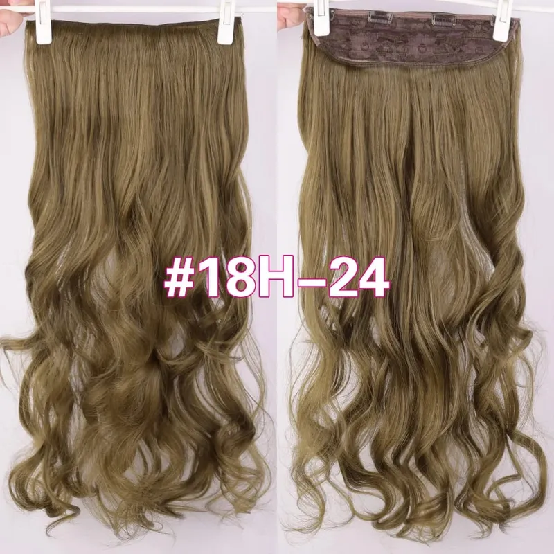 DinDong Clips In Hair Extensions 32Inch Synthetic Wavy 210G Premium Heat Resistant Hair 613# Blonde Brown 19 Colors Available — image 6