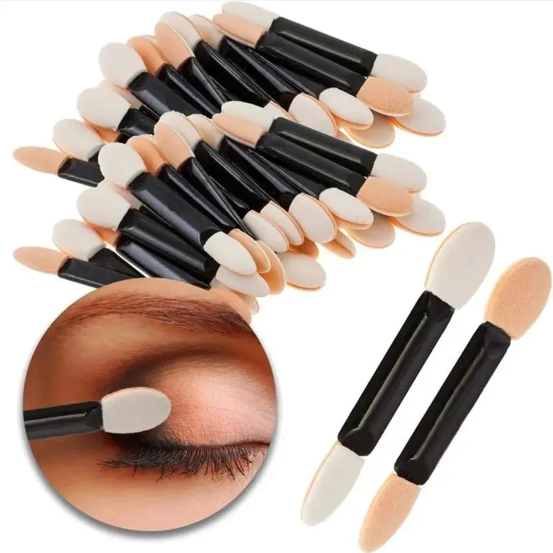 12PCS Eyeshadow Applicator Pro Sponge Double Ended Make Up Supplies Portable Eye Shadow Brushes Nail Mirror Powder Brush — image 1